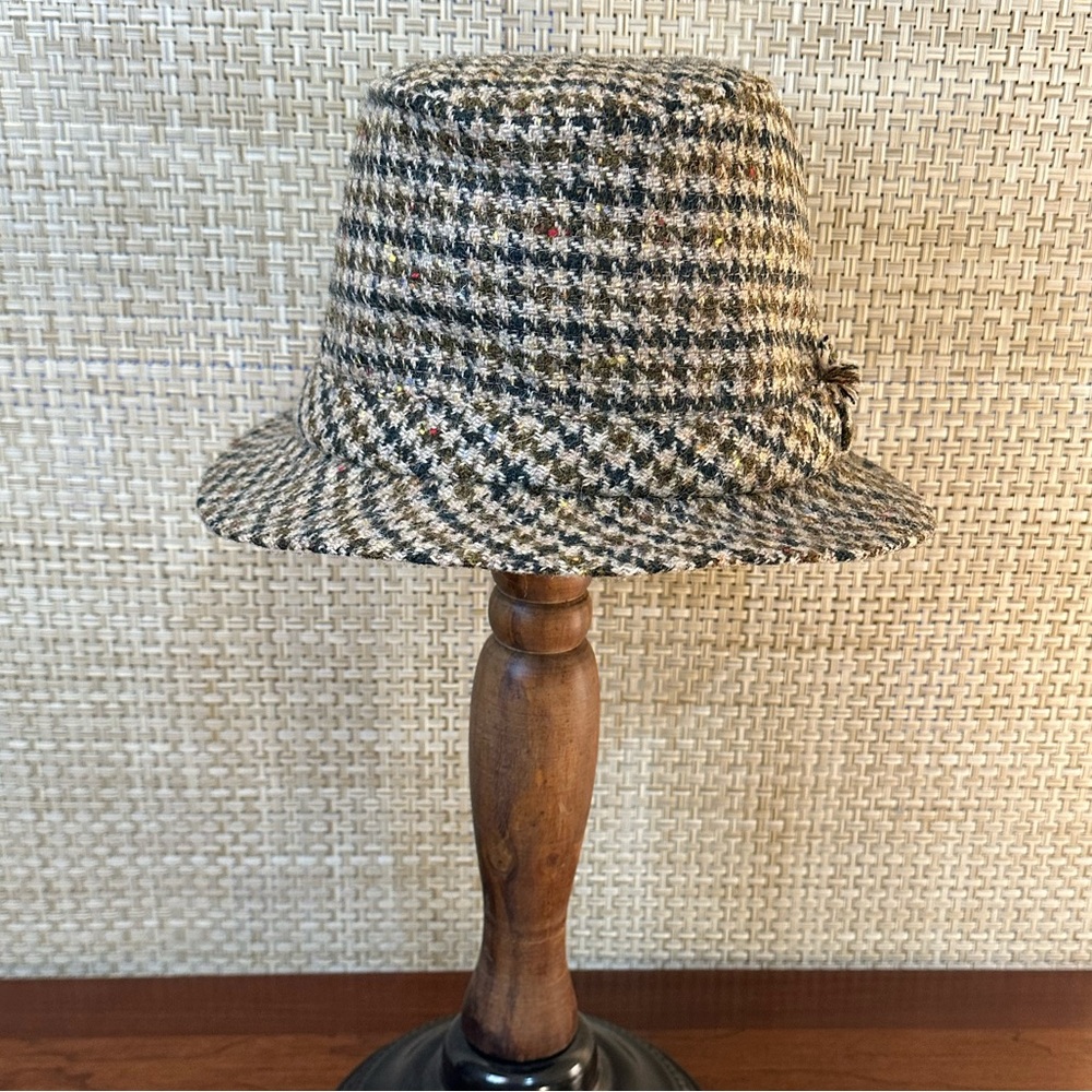 🌟3xHP🌟VTG 1960s-70s David Hanna & Sons New Wool Houndstooth Bucket Hat Ireland